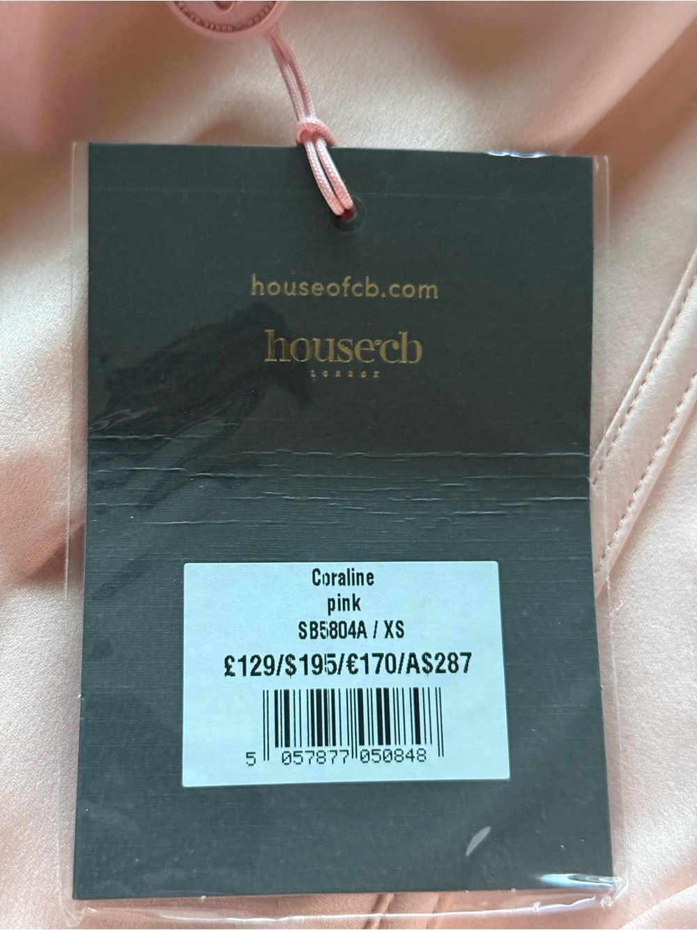 House of CB Pale Blush Strapless Satin Ruched Cocktail Dress - Picture 4 of 4